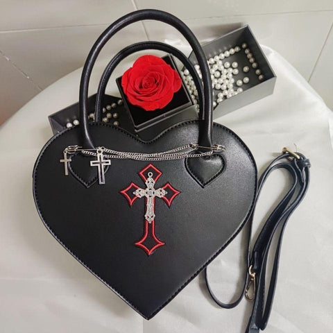 Gothic Style Love Heart Purse - Alt Style Clothing