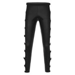 Mens Hollow Out PU Leather Skinny Leggings - Alt Style Clothing