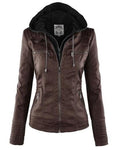 Cool and Edgy Faux Leather Jacket with Gothic Accents - Alt Style Clothing