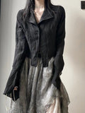 Karrram Gothic Style Blouse - Dark Aesthetic Shirt - Alt Style Clothing