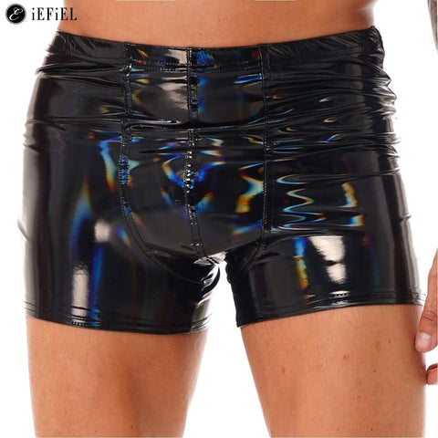 Wet Look Patent Leather Boxer Shorts