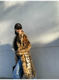 Leopard Print Fluffy Faux Fur Coat - Long, Warm, and Luxurious - Alt Style Clothing