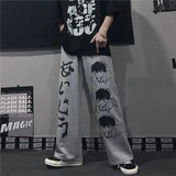 Unleash Your Gothic Retro Style with our Printed Wide Leg Pants Men Women Sweatpants Casual