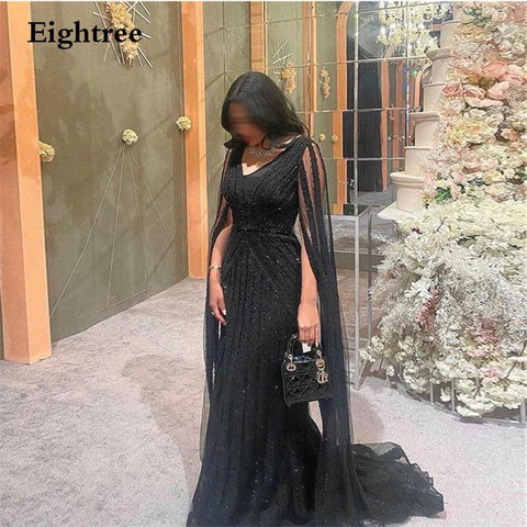Eightree Black Elegant Mermaid Evening Dress - Alt Style Clothing