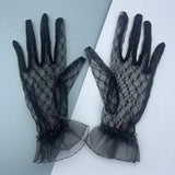 Lace Gloves Hollow Out Gothic Short Sexy Gloves - Alt Style Clothing