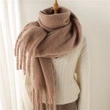 Thick Cashmere Pashmina Scarf with Tassels for Women Warm Soft Shawl Wraps