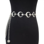 Gothic Moon Pendant Belt for Women's High Waist Fashion in Gold or Silver