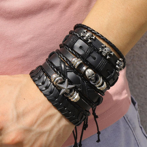 Viking Adjustable Leather Bracelet