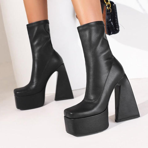 Gothic Chunky Platform Ankle Boots - Alt Style Clothing