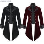 Medieval Gothic Vampire Style Stand Collar Tailcoat Dress