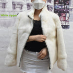 Fur Coat Stand CollarReal Fur Coat - Alt Style Clothing