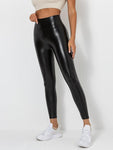Sexy PU Leather Leggings for Women with Push-Up Effect on Hips