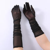 Classic Opera Long Stretch Finger Sexy Gloves Over Elbow