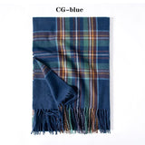 Soft and Windproof Cashmere Scarf with Long Tassels - Alt Style Clothing