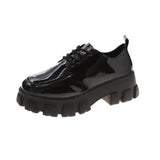 Women's Lolita Style Platform Loafers with Chunky Heel in Classic Black - Alt Style Clothing