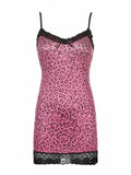Unleash Your Wild Side with Goocheer's ALLNeon Y2K Aesthetics Leopard Printing Party Cami Dress for Women - Alt Style Clothing