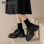 Women's Lolita Style Platform Loafers with Chunky Heel in Classic Black - Alt Style Clothing