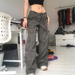 Make a Statement with Straight Oversize Cargo Pants for Women - Alt Style Clothing