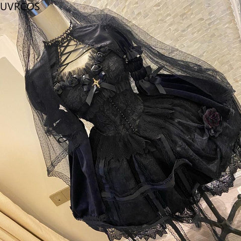 Japanese Victorian Gothic Dress Vintage Girl - Alt Style Clothing