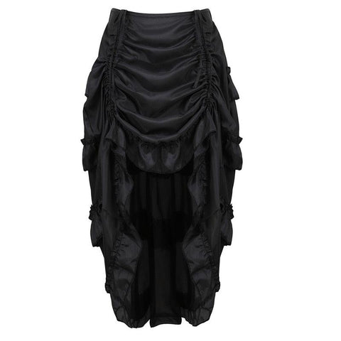 Gothic Irregular Shirring Pleated Party Maxi Long Skirt - Alt Style Clothing