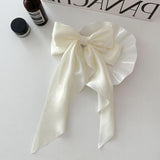 Elegant Bow Ribbon Hair Clip Made of Solid Satin - Alt Style Clothing