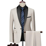 Men Skinny 3 Pieces Set Formal Slim Fit Tuxedo Suit - Alt Style Clothing