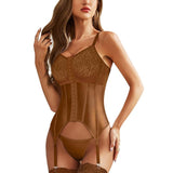 Strappy Lace Corset Lingerie and Push-Up Bra - Alt Style Clothing