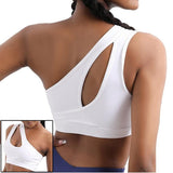 Cloud Rise Sexy One Shoulder Yoga Bra Crop Top - Alt Style Clothing