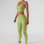 2PC Yoga Set for Women - Workout Sport Gym Wear Yoga Suit with High Waist Leggings - Alt Style Clothing