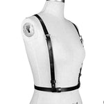 Elevate Your Gothic Style with Our Black PU Leather Harness Belt Body Bondage Lingerie Cage Chest Belt - Alt Style Clothing