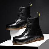 Edgy Handmade Thick-Soled Genuine Leather Boots for Alternative Men - Alt Style Clothing