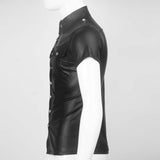 Fetish Clubwear PU Leather Shirt - Soft Faux Leather with Wetlook Button Design - Alt Style Clothing