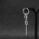 Stainless Steel Hoop Earrings Unisex Long Tassel Chain