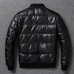 Soft Sheepskin Genuine Leather Jacket with 90% White Duck Down Coat