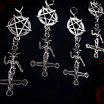 Goth Punk Style Inverted Pentagram Baphomet Satan Earrings - Alt Style Clothing