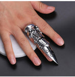 Add a Touch of Gothic Edge to Your Style with Our Skull Gothic Claw Ring Rock Knuckle Punk Ladies Jewelry - Alt Style Clothing