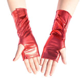 Short Fingerless Leather Gloves for Women
