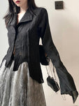 Karrram Gothic Style Blouse - Dark Aesthetic Shirt