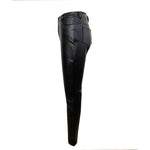 Black PU Leather High-Waisted Pants - Slim Fit with Stretch for Casual and Push-Up Effect - Alt Style Clothing