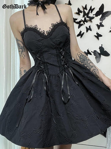 Gothic Vintage Black Elegant Lace With V-Neck