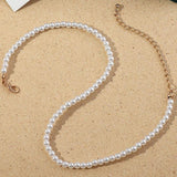 Elegant Necklace Shell Pearl With Silver Chain