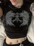 Gothic Fairycore Crop Top - Graphic Printing - Alt Style Clothing