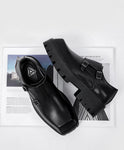 Leather Platform Oxfords Slip On Thick Tottom Male Derby Shoes