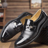 Leather Low Top Solid Color Men Hollow Out Formal Shoes - Alt Style Clothing