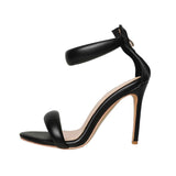 Super High Thin Heel Ankle-Wrap Sandals with Open Side Vamp for Party - Alt Style Clothing
