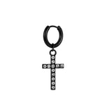 Gothic Punk Black Cross Long Chain Earrings - Alt Style Clothing