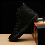Flats Shoes All Black White Red Casual Shoes Canvas Shoes Lace-Up High Top - Alt Style Clothing