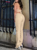 Sexy High-Waisted Faux Leather Pants - Hollow Out Bandage Design Perfect for Summer Trends - Alt Style Clothing