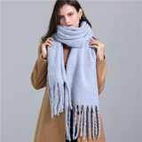 Thick Cashmere Pashmina Scarf with Tassels for Women Warm Soft Shawl Wraps - Alt Style Clothing