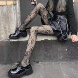 Sexy Tights Women Skull Mystery Thigh High Waist Stockings Gothic Fishnet Pantyhose - Alt Style Clothing